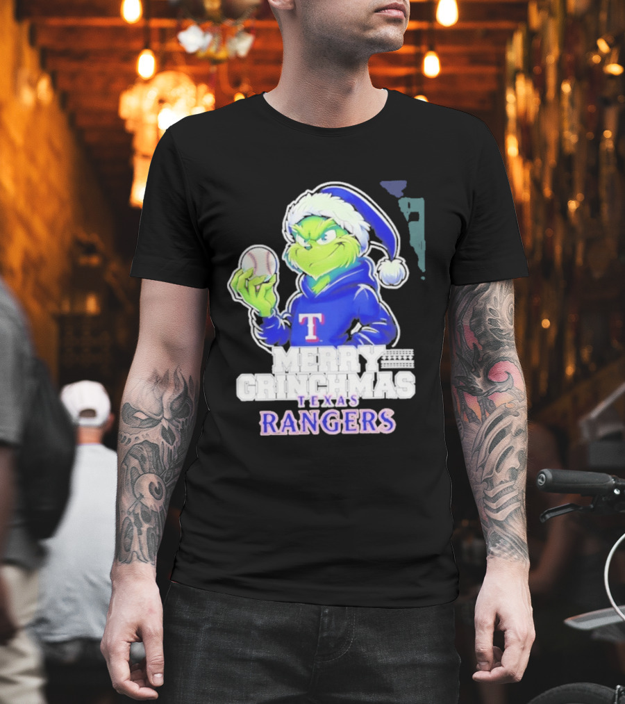 Grinch Merry Grinchmas Texas Rangers Baseball Holiday 2026 T-Shirt