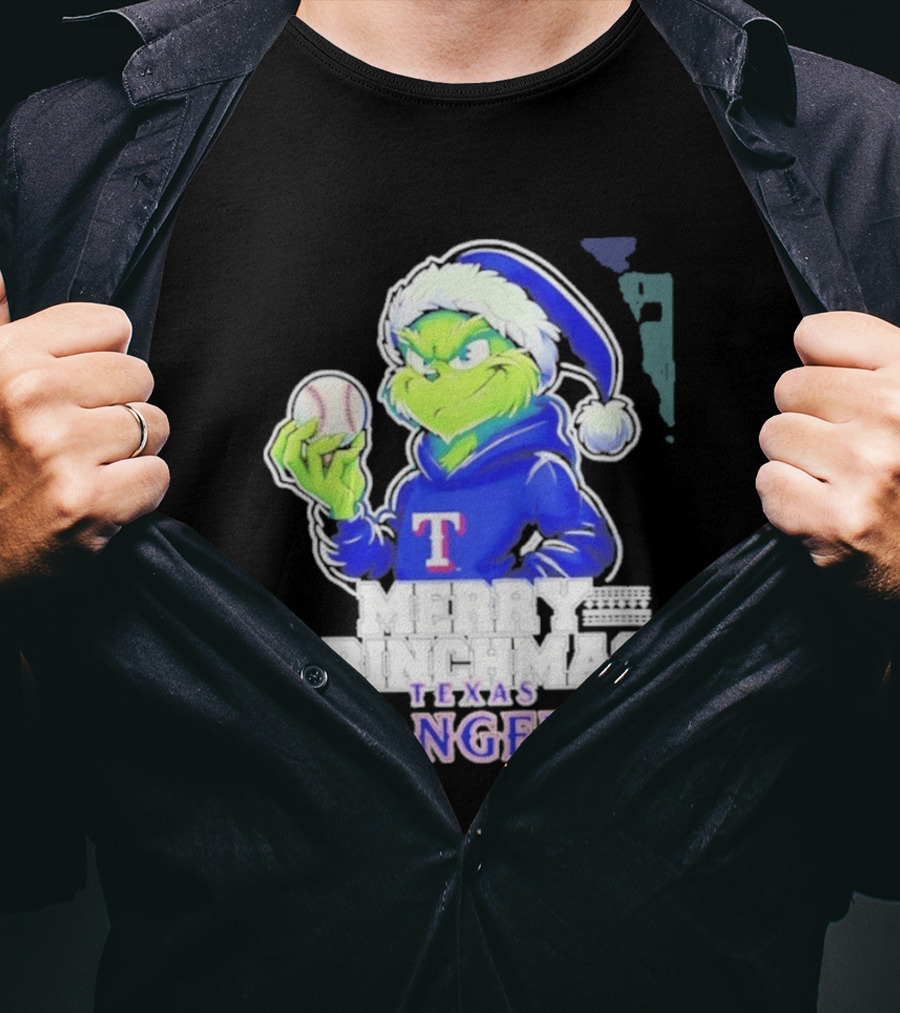 Grinch Merry Grinchmas Texas Rangers Baseball Holiday 2026 T-Shirt