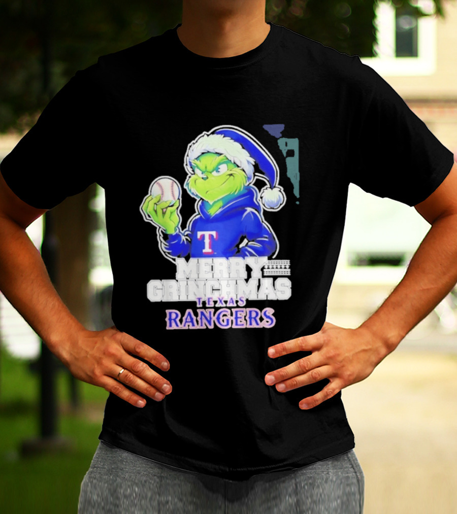 Grinch Merry Grinchmas Texas Rangers Baseball Holiday 2026 T-Shirt