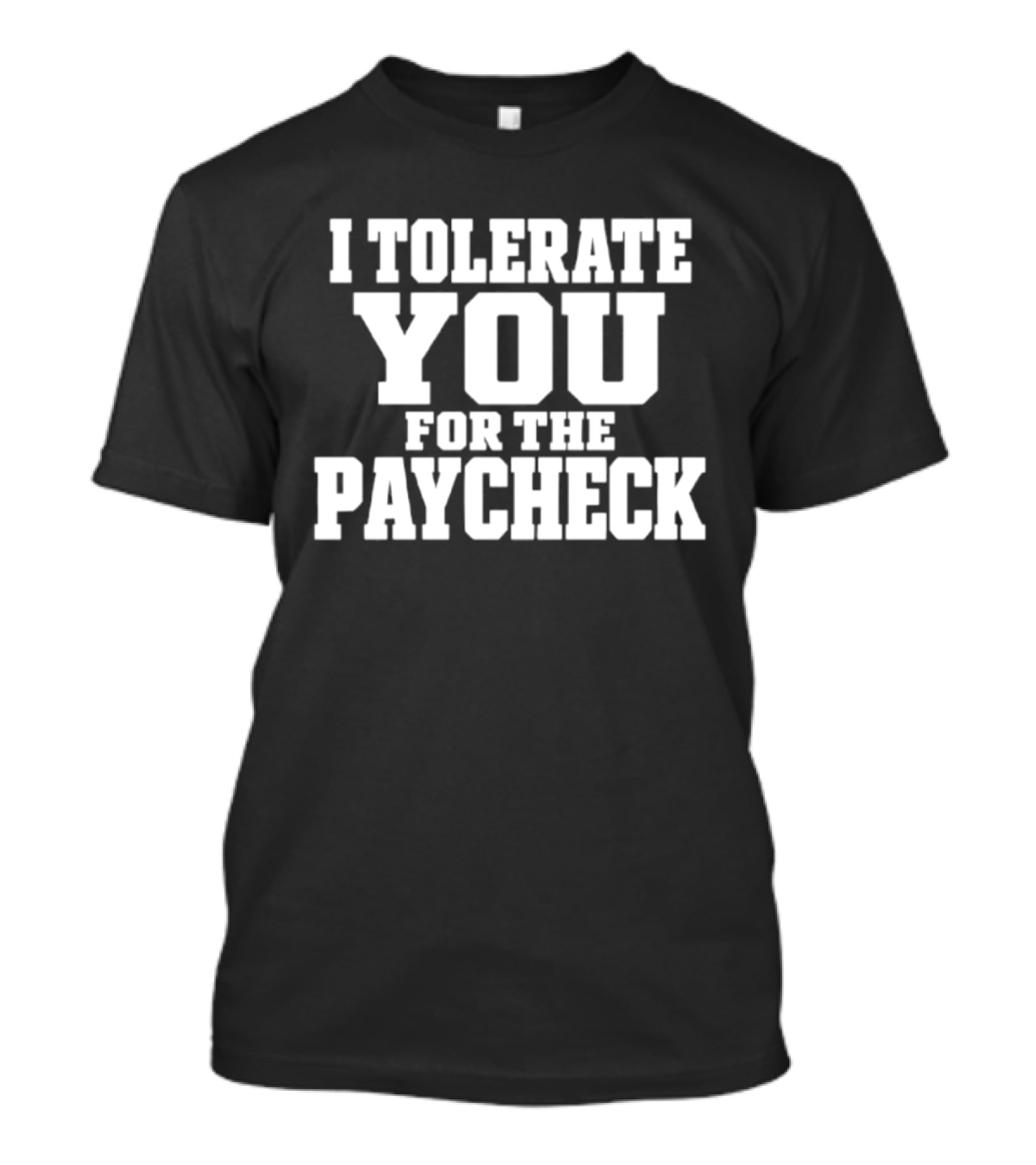 I Tolerate You For The Paycheck Humor Office Work T-Shirt