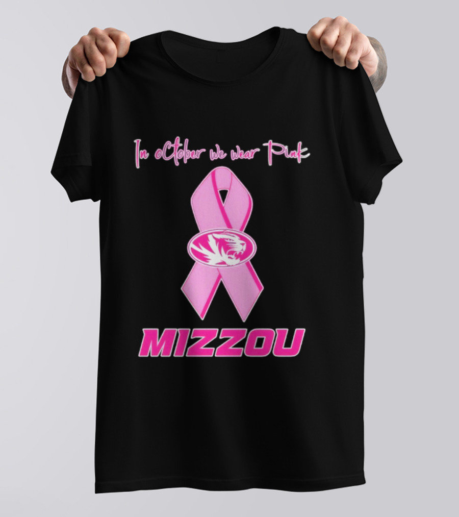 Missouri Tigers NCAA Football Breast Cancer Awareness In October We Wear Pink T-Shirt