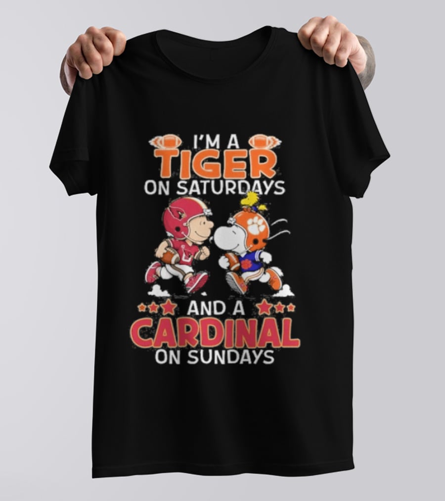 I'm A Tiger On Saturdays And A Cardinal On Sundays Charlie Brown Snoopy T-Shirt