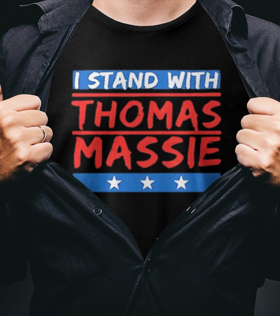 I Stand With Thomas Massie Stars Patriotic Support T-Shirt