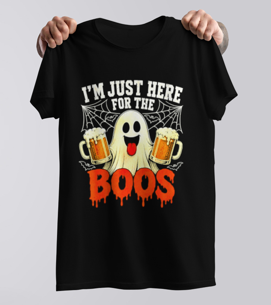 I'm Just Here For The Boos Ghost With Beer S Halloween T-Shirt
