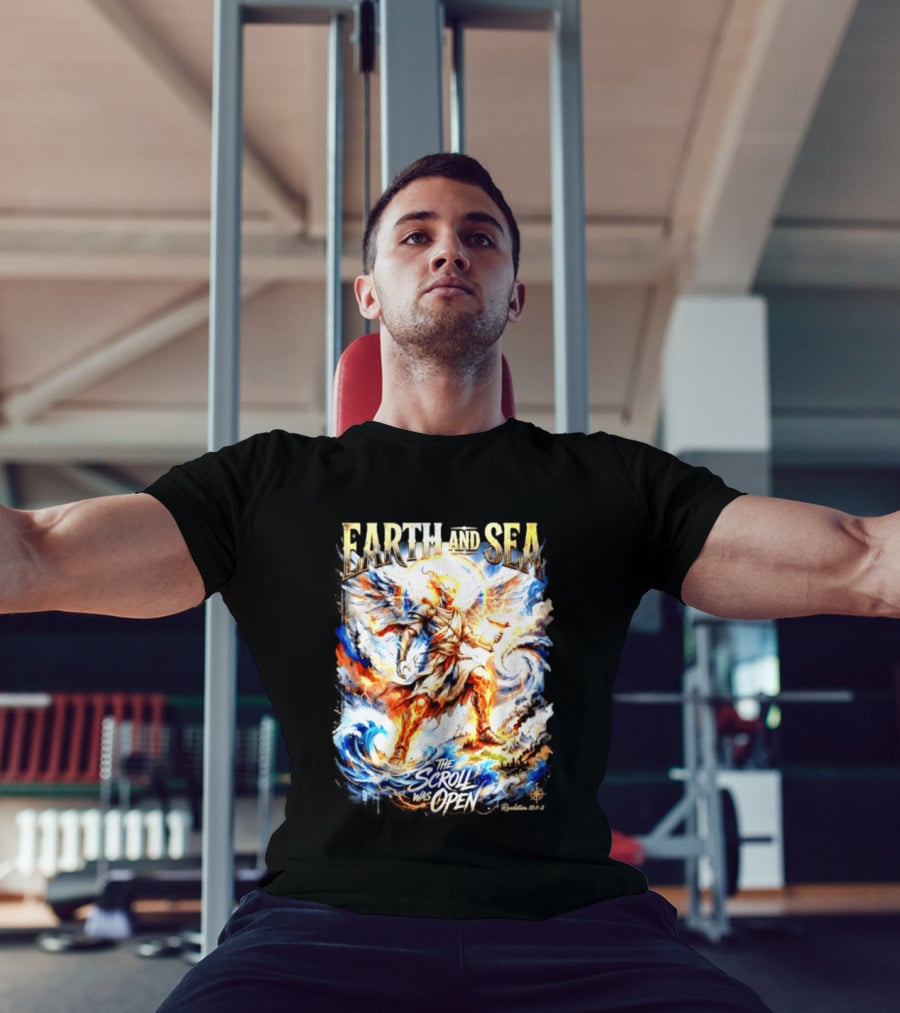 Earth And Sea Angelic Revelation The Scroll Was Open Revelation 10 1 2 T-Shirt