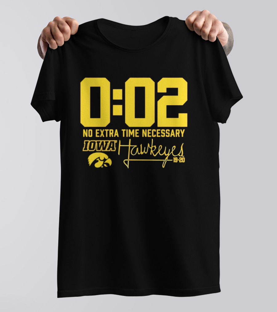 0:02 No Extra Time Necessary Iowa Hawkeyes 19 20 T-Shirt