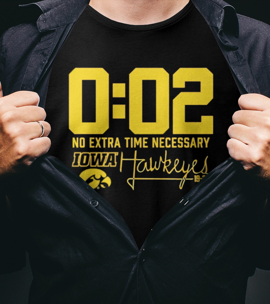 0:02 No Extra Time Necessary Iowa Hawkeyes 19 20 T-Shirt