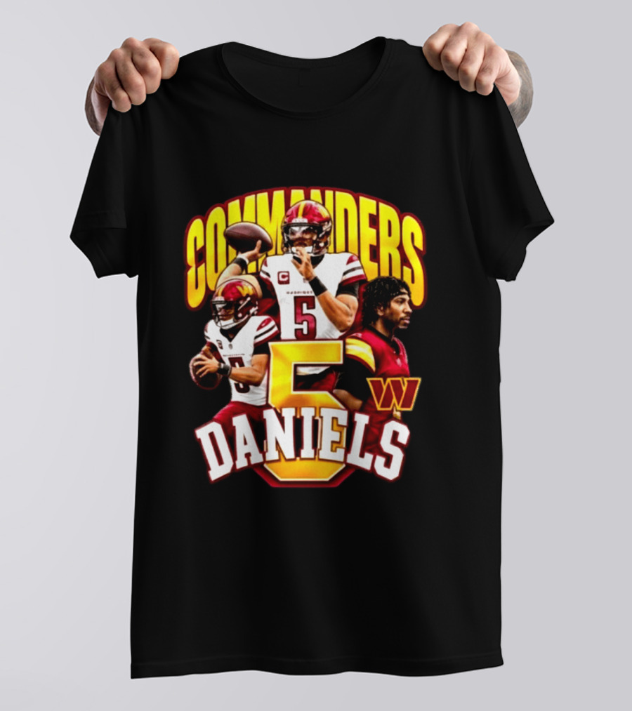 Commander Football Number 5 Jayden Daniels W T-Shirt