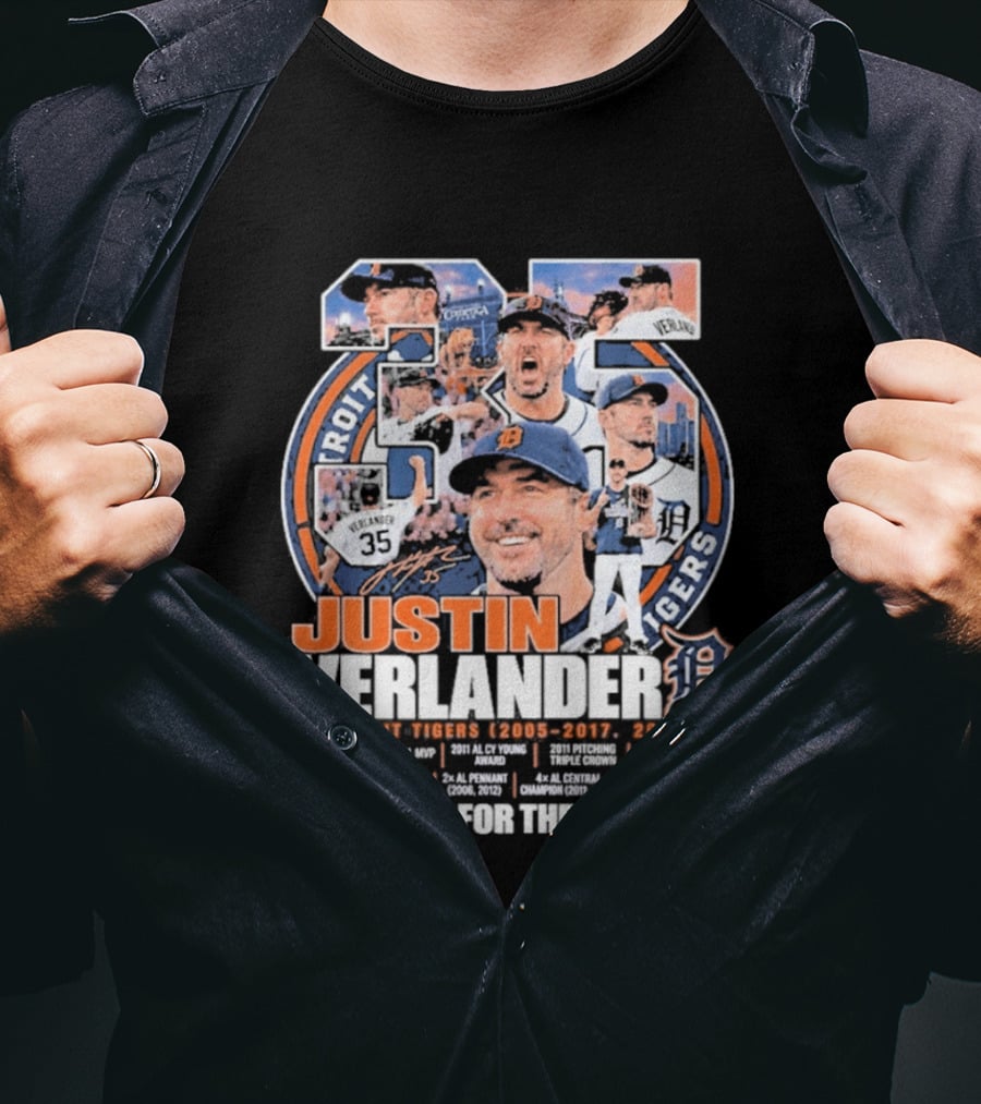 Justin Verlander Detroit Tigers 35 Thank You For The Memories 2005 2017 2026 T-Shirt