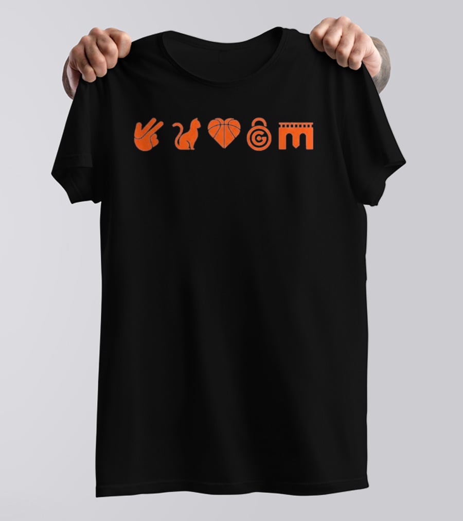 Knicks Peace Cat Basketball Heart Lock Bridge T-Shirt