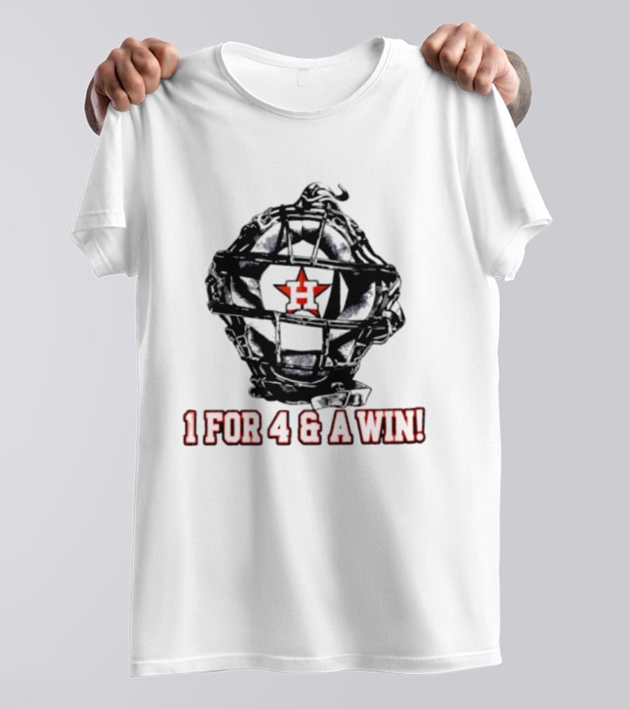 Houston Astros Baseball Helmet 1 For 4 And A Win Star T-Shirt