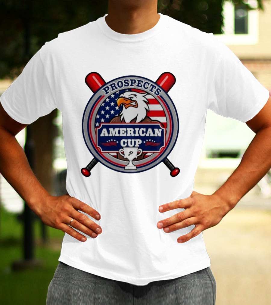 Prospects American Cup Eagle Emblem With USA Flag And Trophy T-Shirt
