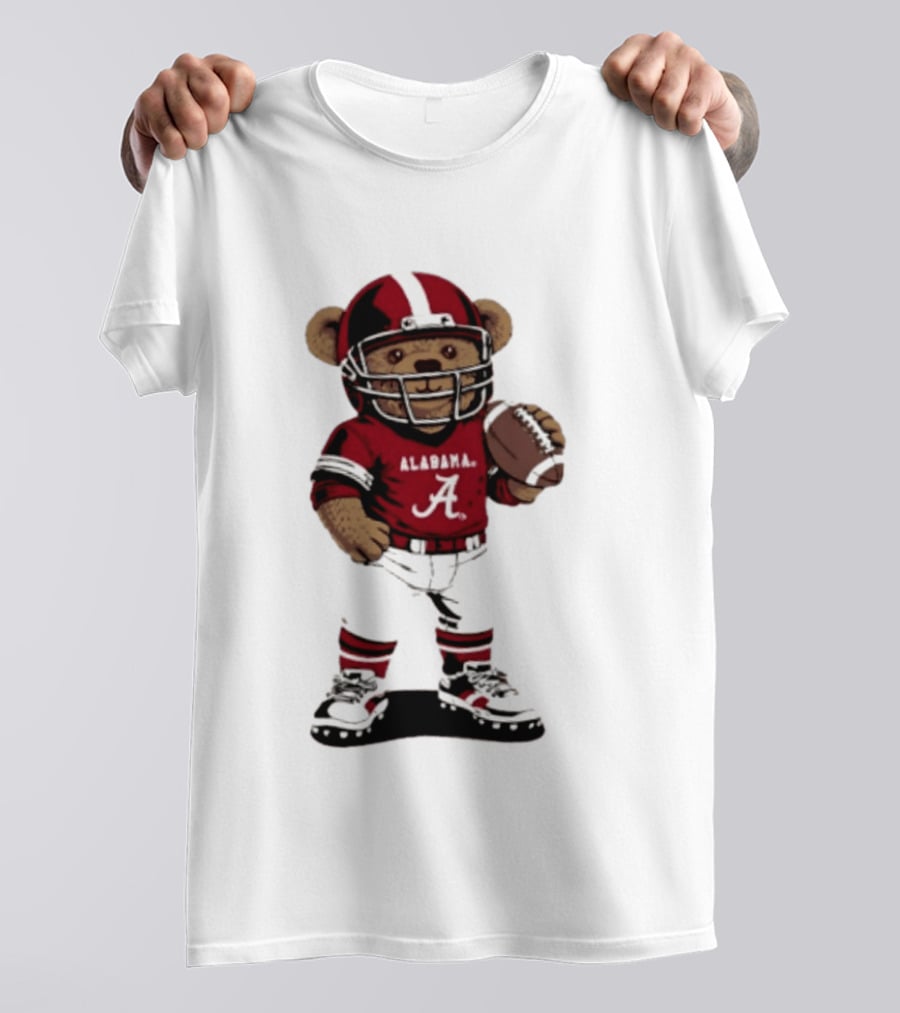 Alabama Crimson Tide 2026 Teddy Bear Football NCAA Team Spirit T-Shirt