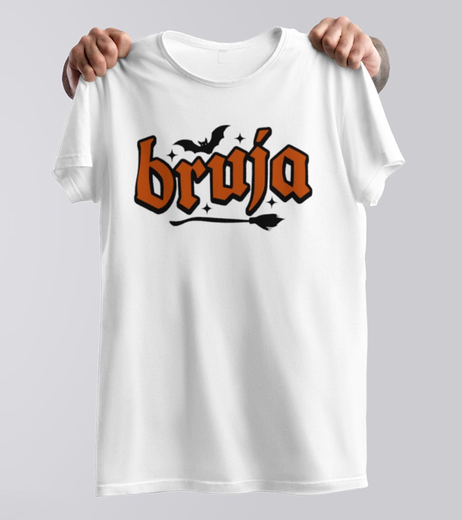 Bruja Badass Mexicans Halloween Witch Bat Broomstick Magic T-Shirt