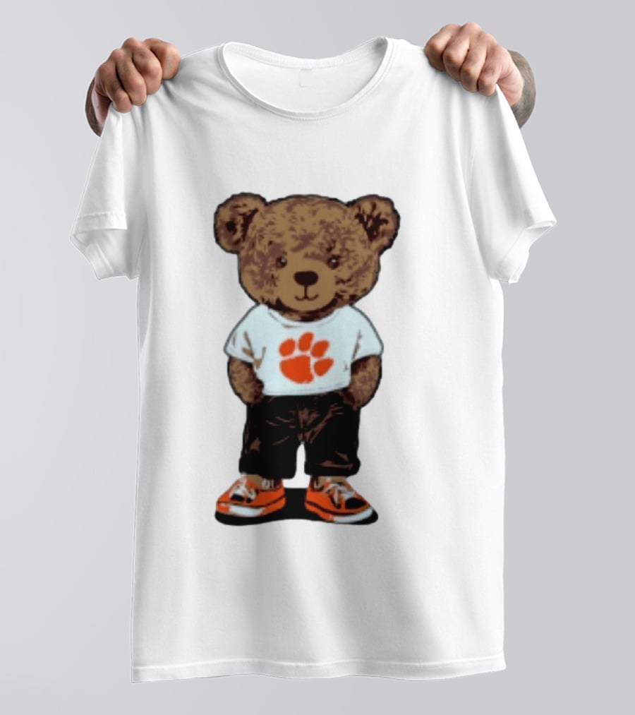 Clemson Tigers 2026 NCAA Bear Graphic With Paw Print T-Shirt