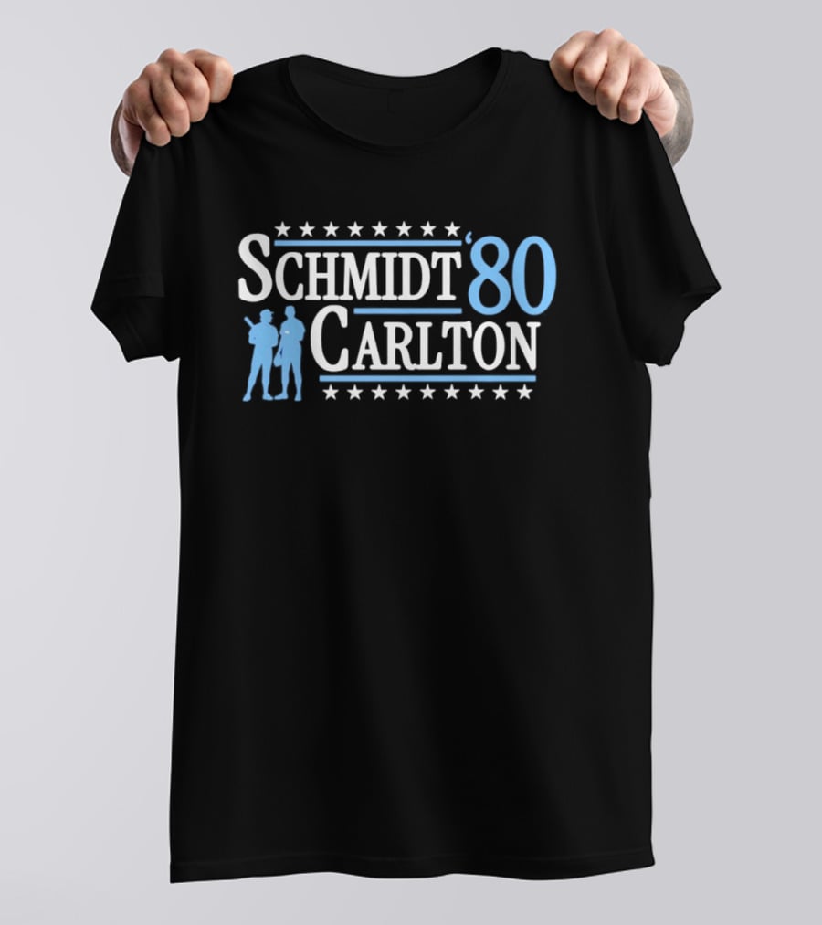 Schmidt Carlton 80 Phillies Baseball Legends T-Shirt