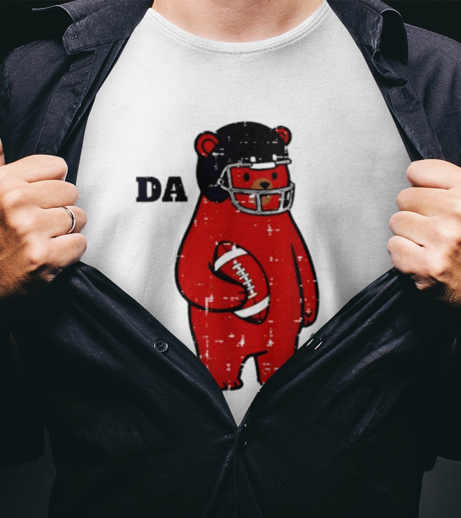Da Bears Football Bear Helmet Holding Football T-Shirt