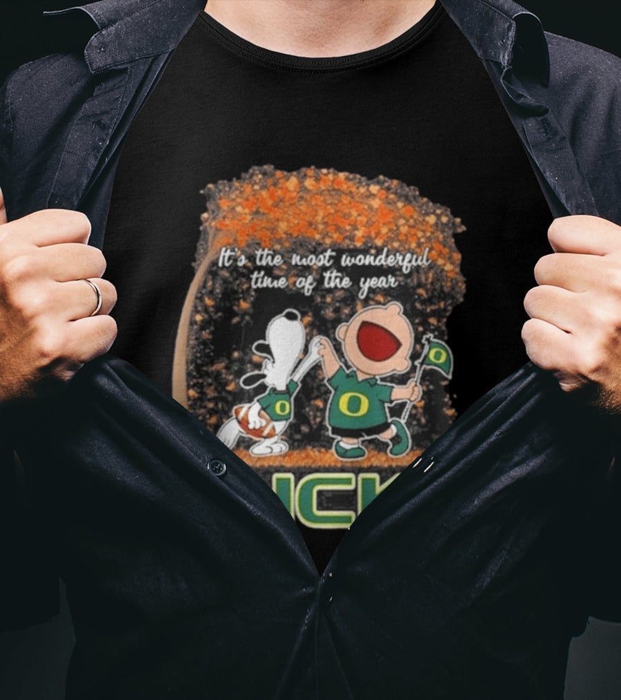 Oregon Ducks Snoopy Charlie Brown Most Wonderful Time 2026 T-Shirt