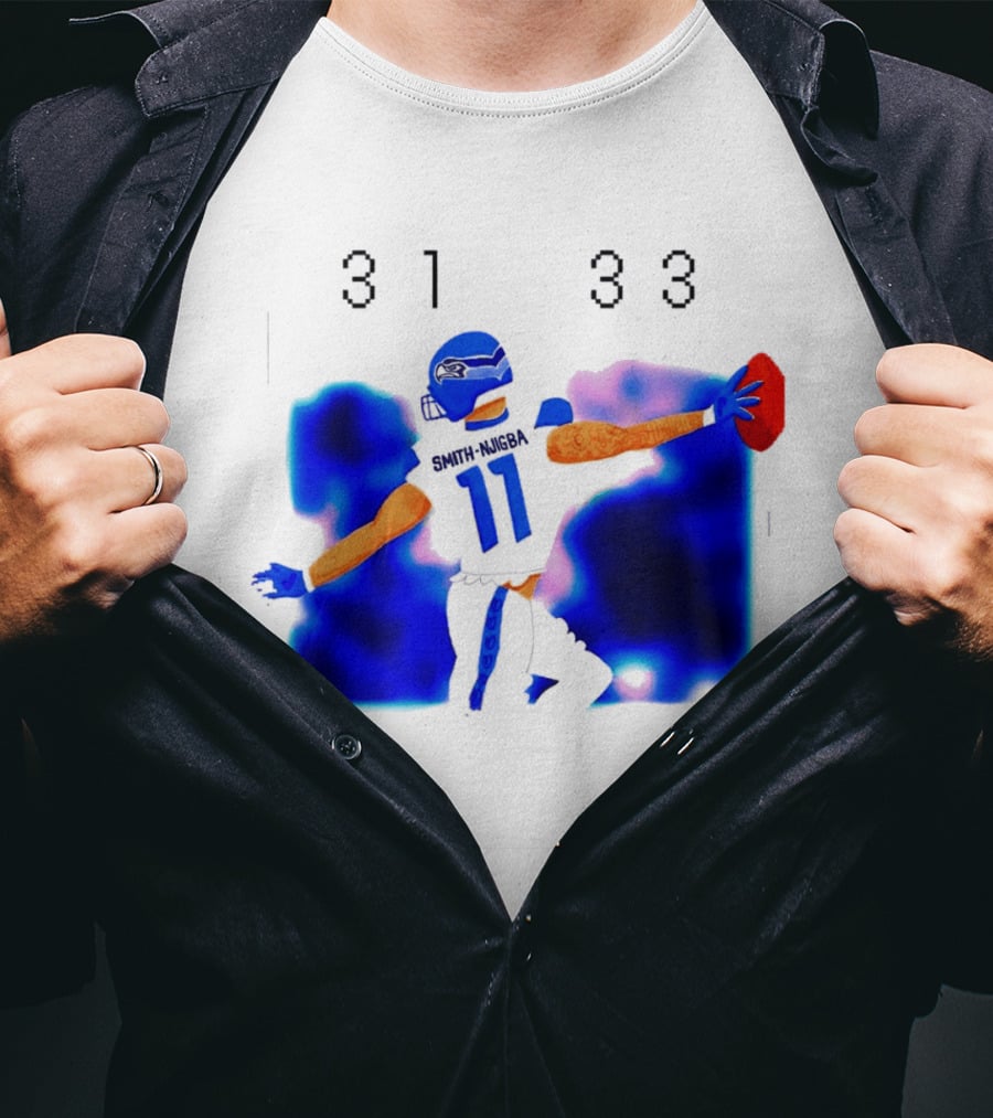 Jaxon Smith Njigba Seattle Seahawks 11 Football Catch 31 33 T-Shirt