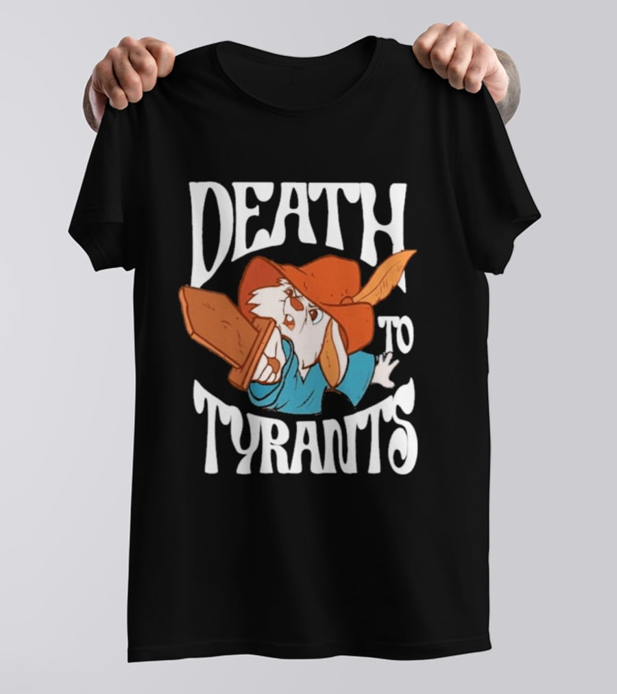 Skippy Rabbit Death To Tyrants Fearless Revolution Cartoon Rabbit T-Shirt