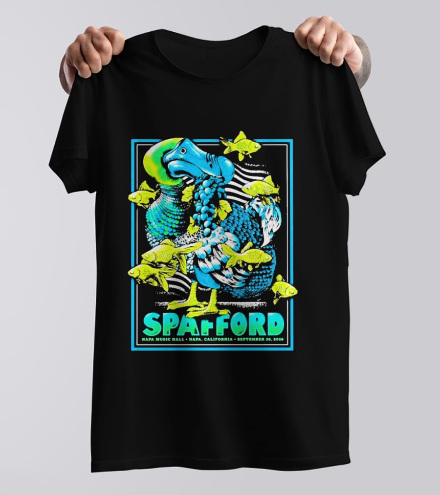 Spafford Napa Music Hall September 26 2026 Napa California Event With Dodo Bird And Fish T-Shirt