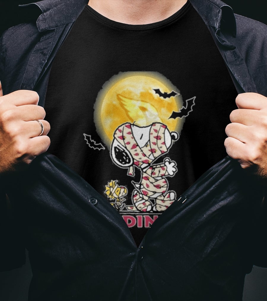 Arizona Cardinals Snoopy Woodstock Halloween Holiday 2026 Moon Bats T-Shirt