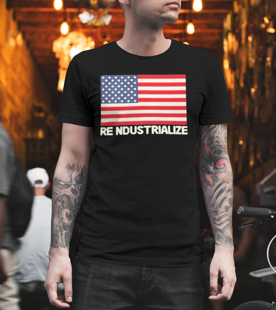Reindustrialize United States Flag Stars And Stripes T-Shirt