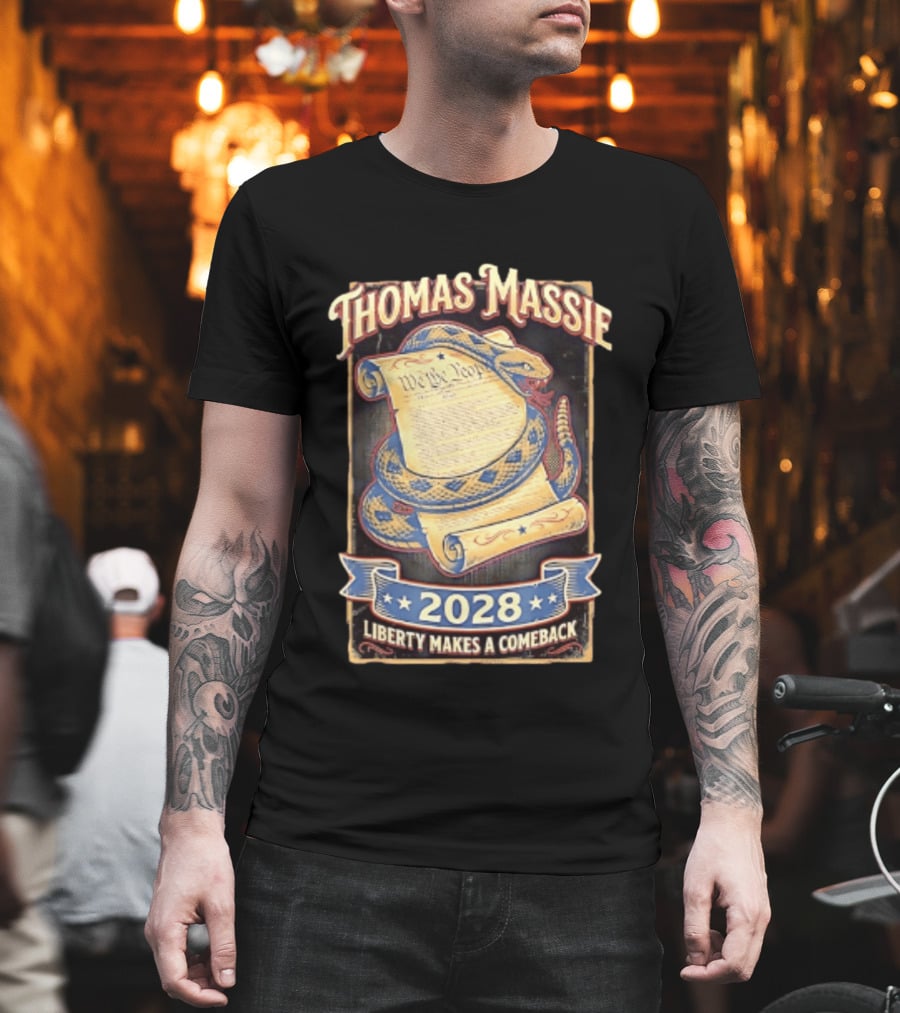 Thomas Massie 2028 Liberty Makes A Comeback We The People Snake T-Shirt