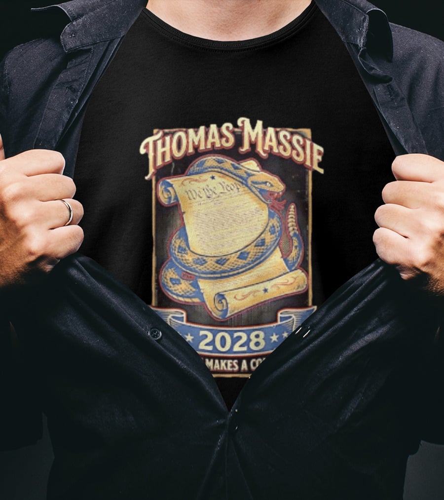Thomas Massie 2028 Liberty Makes A Comeback We The People Snake T-Shirt
