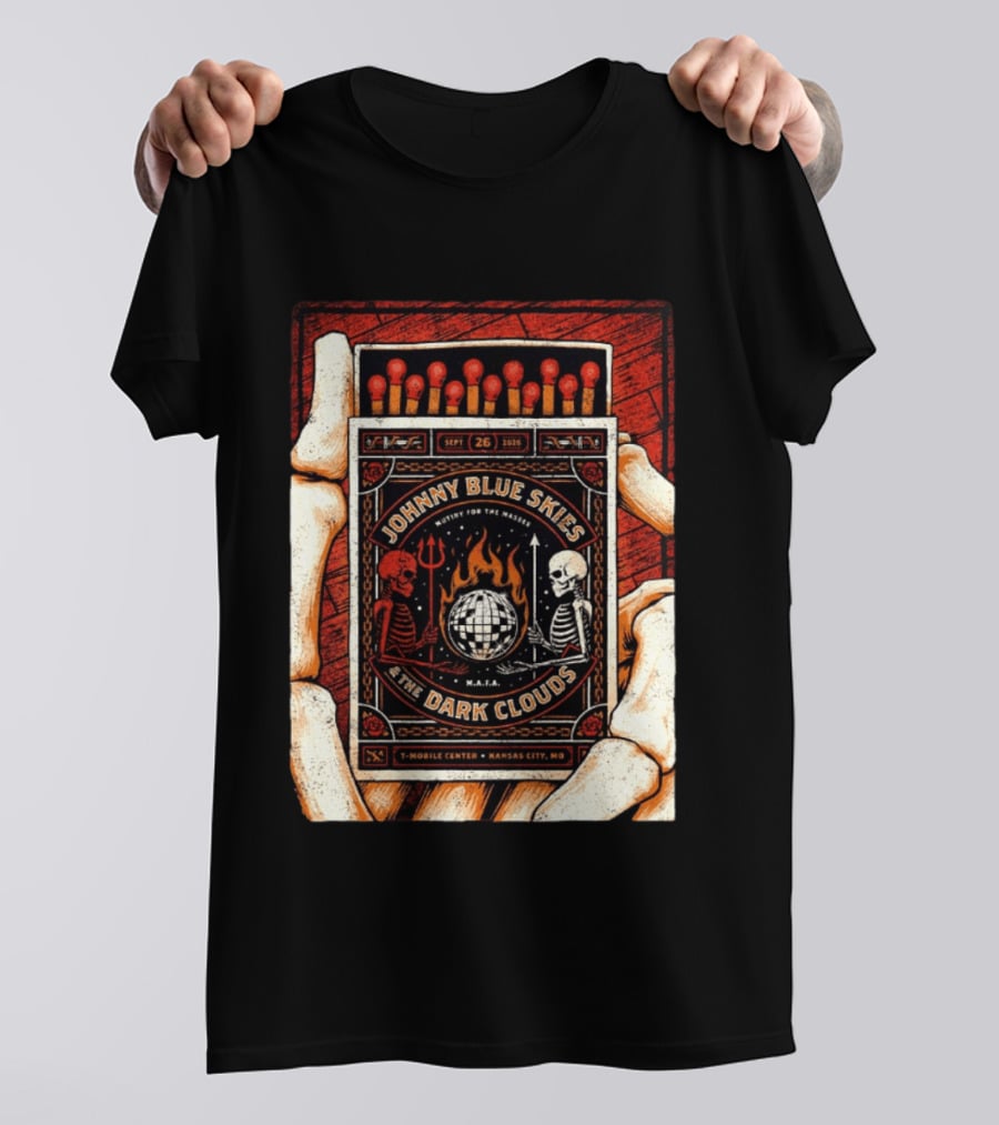 Johnny Blue Skies And The Dark Clouds Matchbox Mobile Center Kansas City MO September 26 2026 T-Shirt