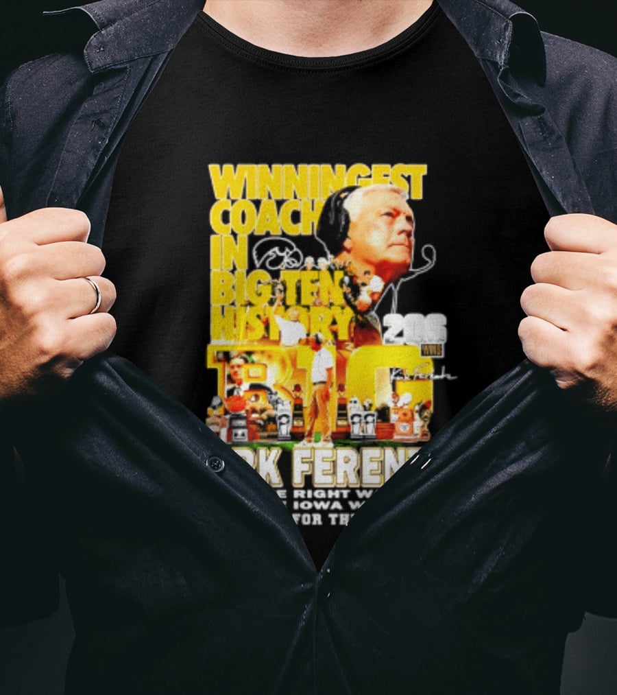 Kirk Ferentz Winningest Coach Big Ten History Iowa Hawkeyes Memories T-Shirt