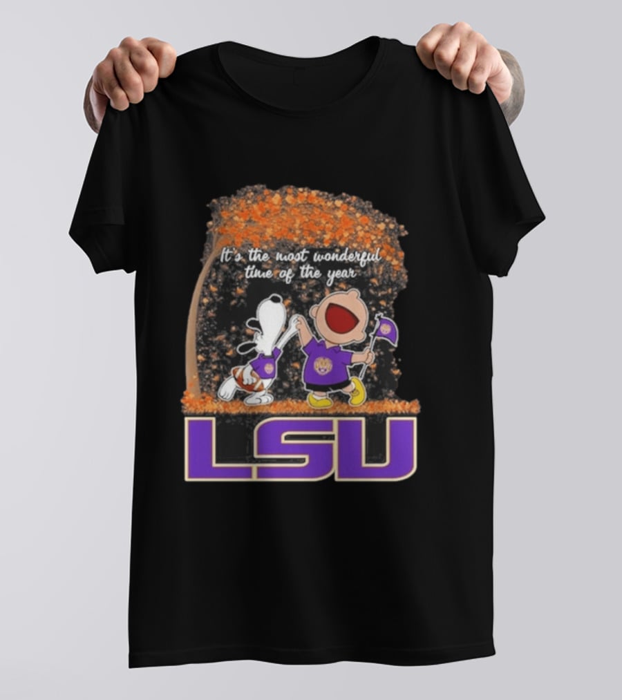 LSU Tigers Snoopy Charlie Brown 2026 Most Wonderful Time T-Shirt