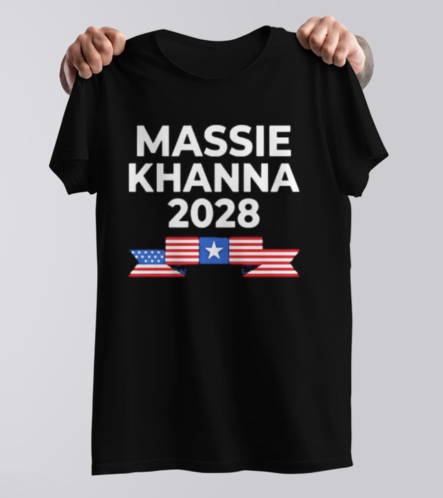 Massie Khanna 2028 American Flag Election Campaign T-Shirt