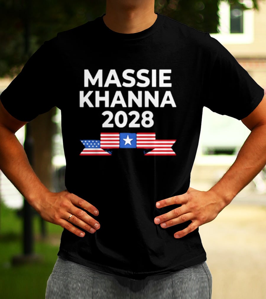 Massie Khanna 2028 American Flag Election Campaign T-Shirt