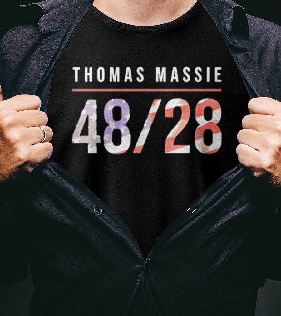 Thomas Massie 48 28 American Flag T-Shirt