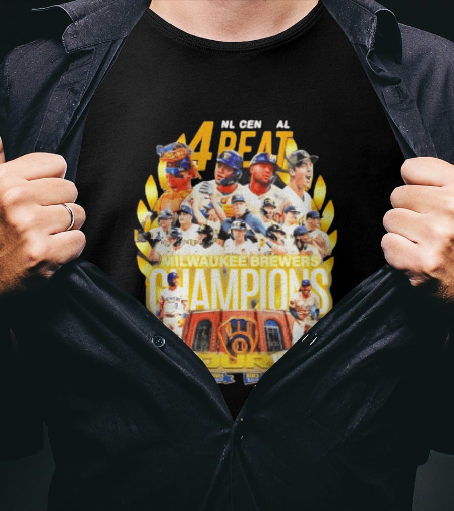 Milwaukee Brewers Champions 4peat NL Central Win Our Way T-Shirt