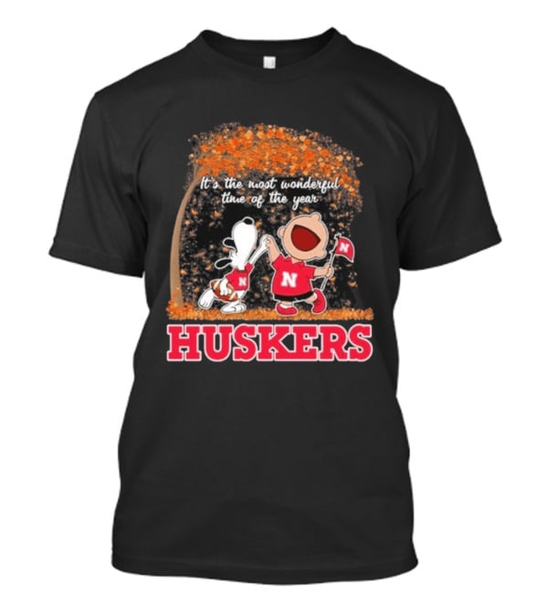 Huskers Snoopy Charlie Brown It's The Most Wonderful Time Of The Year T-Shirt