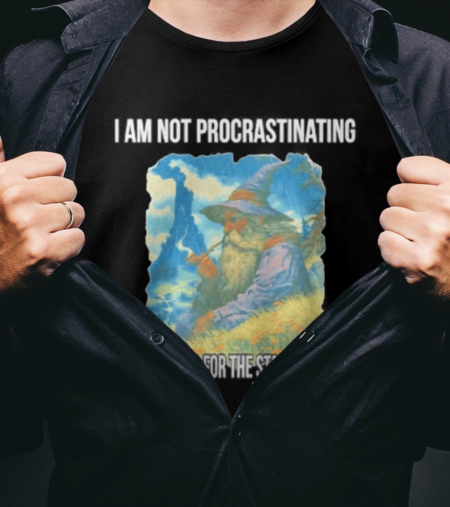 I Am Not Procrastinating Wizard Waiting For The Stars To Align T-Shirt