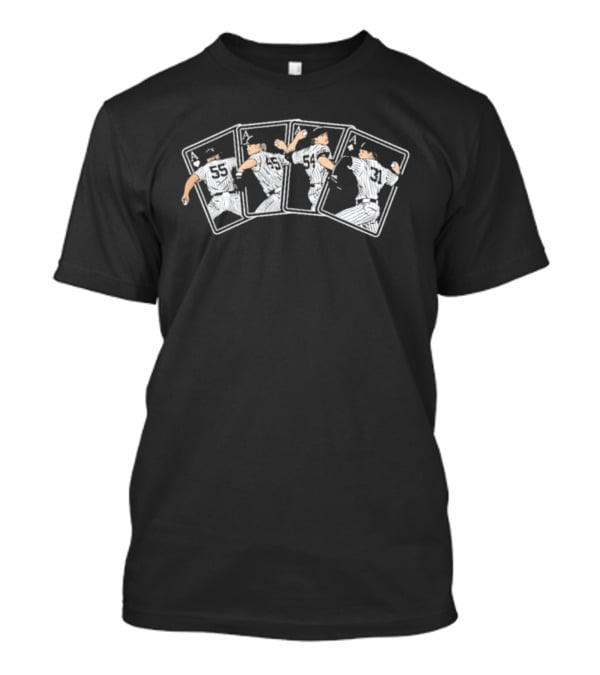 Yankees Four Aces Playing Cards Baseball Pitchers 55 45 99 34 T-Shirt