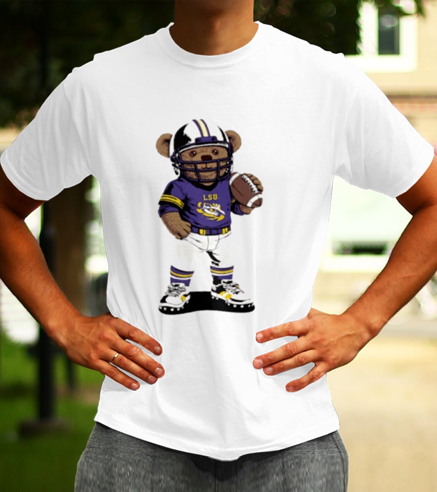 LSU Tigers 2026 NCAA Teddy Bear Football Player In Purple Uniform T-Shirt