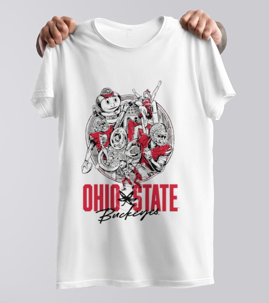 Ohio State Buckeyes Brutus Collage GameDay Spirit T-Shirt