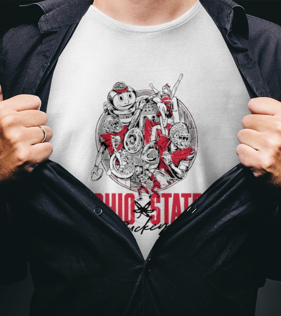 Ohio State Buckeyes Brutus Collage GameDay Spirit T-Shirt