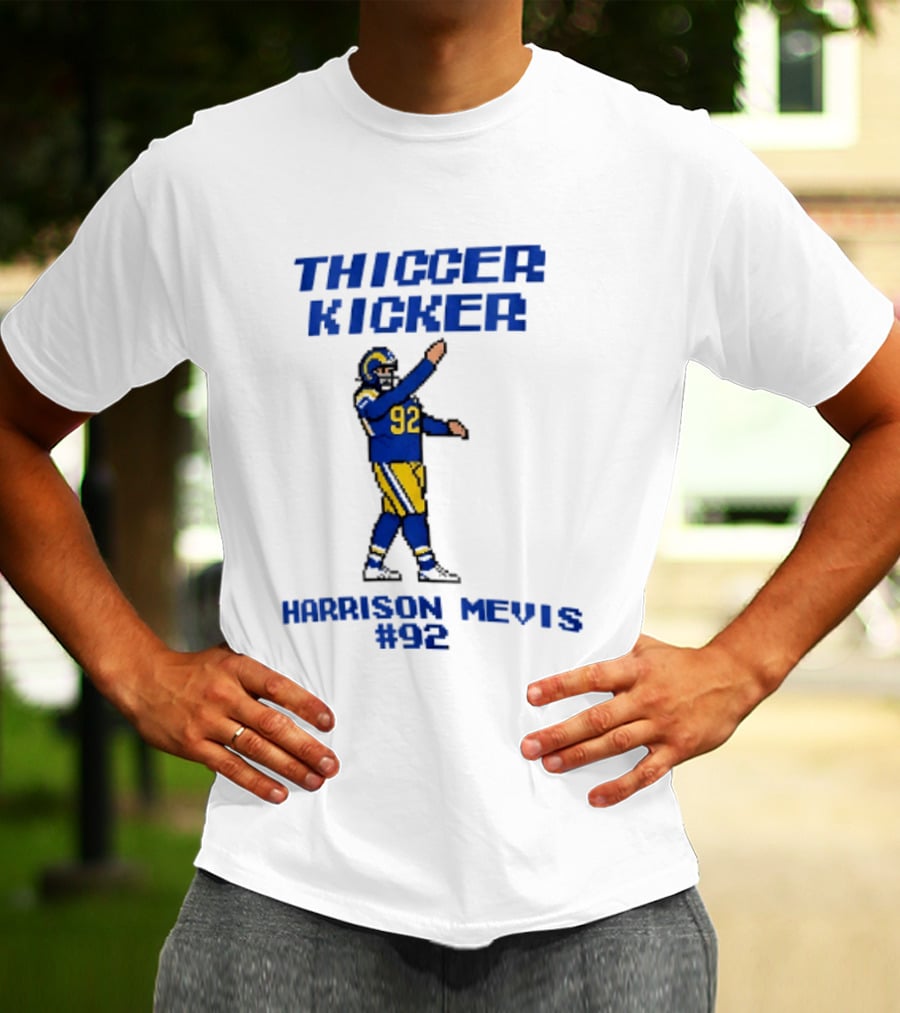 Thiccer Kicker Harrison Mevis 92 Los Angeles Rams T-Shirt