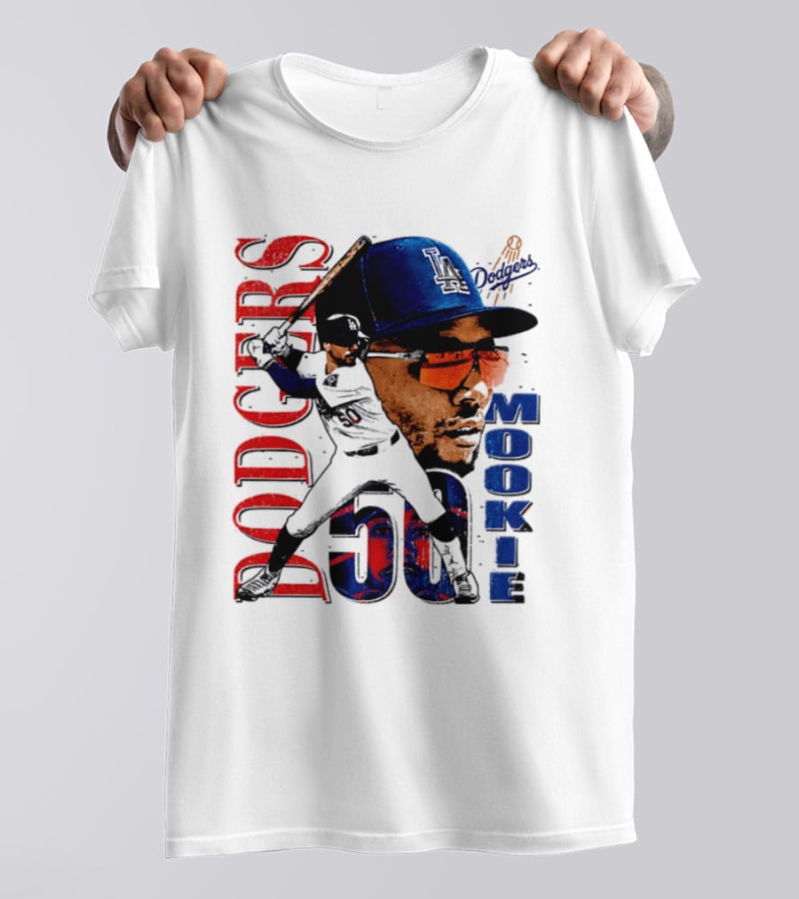 Los Angeles Dodgers Mookie Betts 50 Baseball Player Two Sided T-Shirt
