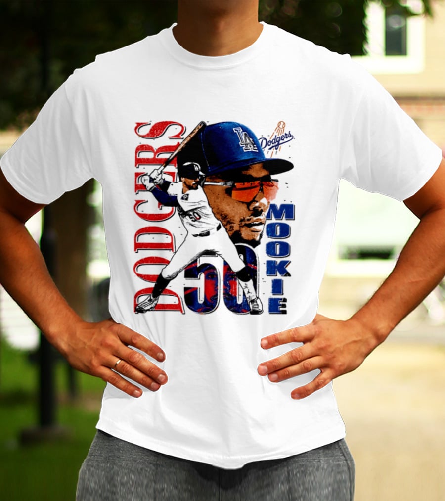 Los Angeles Dodgers Mookie Betts 50 Baseball Player Two Sided T-Shirt