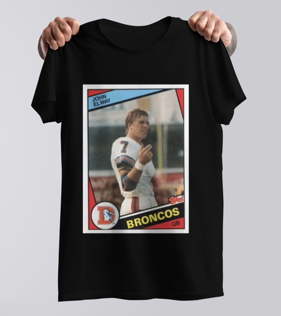Brandon Perna John Elway Broncos Topps Card NFL QB T-Shirt