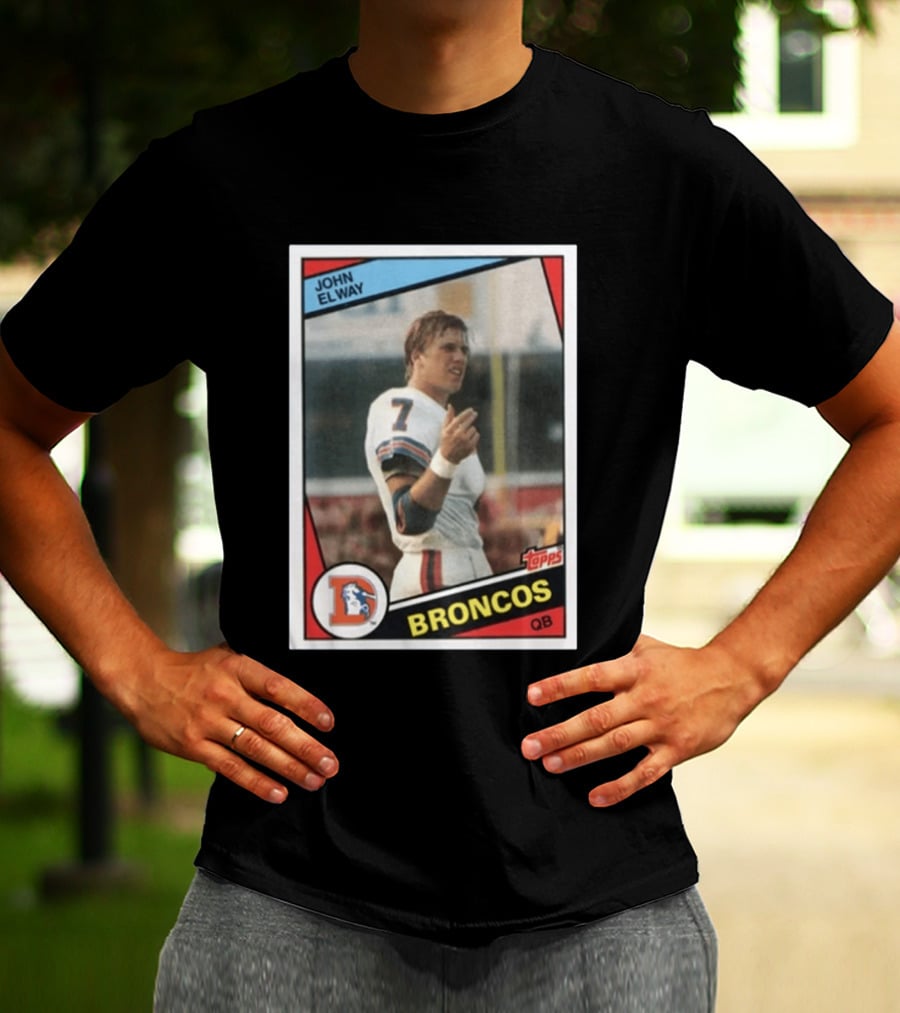 Brandon Perna John Elway Broncos Topps Card NFL QB T-Shirt