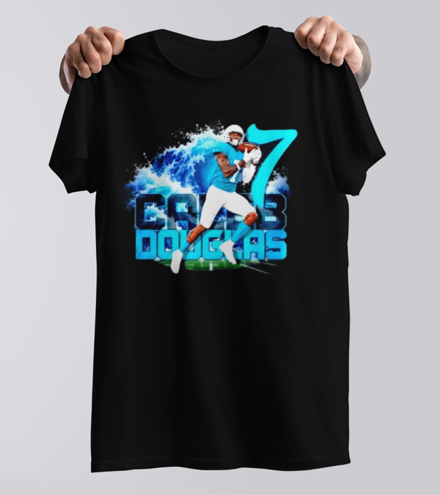 Caleb Douglas Miami Dolphins Tidal Wave Football Player Number 7 T-Shirt