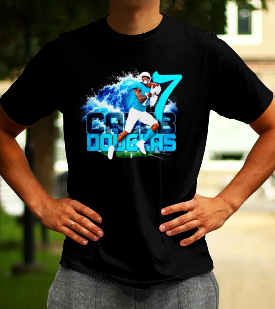 Caleb Douglas Miami Dolphins Tidal Wave Football Player Number 7 T-Shirt
