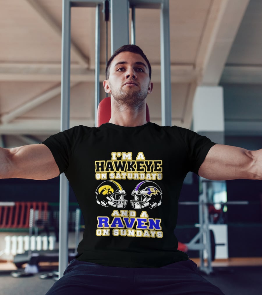 I'm A Hawkeye On Saturdays And A Raven On Sundays 2026 Helmet T-Shirt